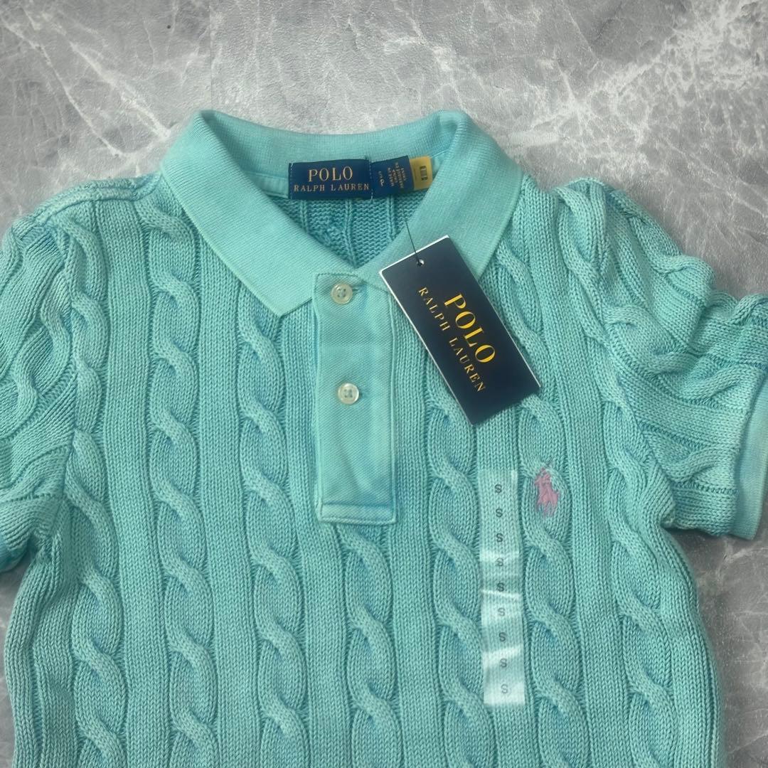 新品タグ付♡ポロラルフローレン　ポロシャツ　ニットケーブル　グリーン