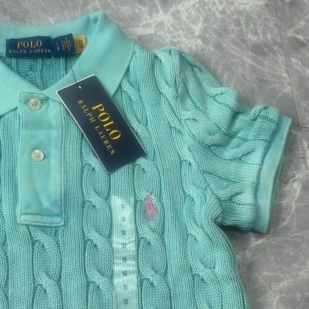 新品タグ付♡ポロラルフローレン　ポロシャツ　ニットケーブル　グリーン