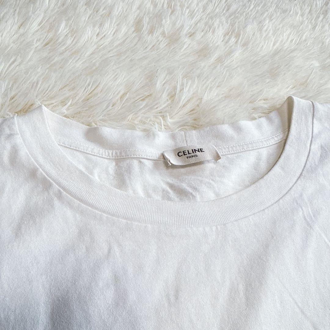 【セリーヌ】希少サイズ Ｔシャツ ホワイト ビックロゴ 2XL メンズ