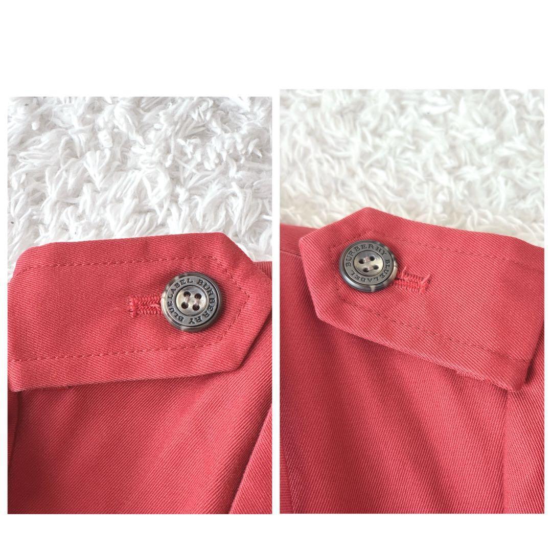 BURBERRY BLUE LABEL トレンチコート ノバチェック ベルト 赤