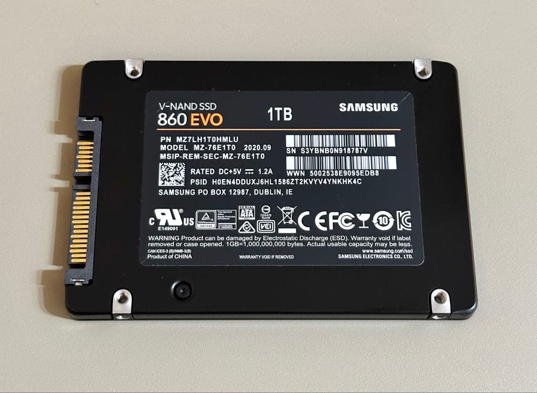Samsung 860 EVO 1TB SSD TLC 使用時間69時間