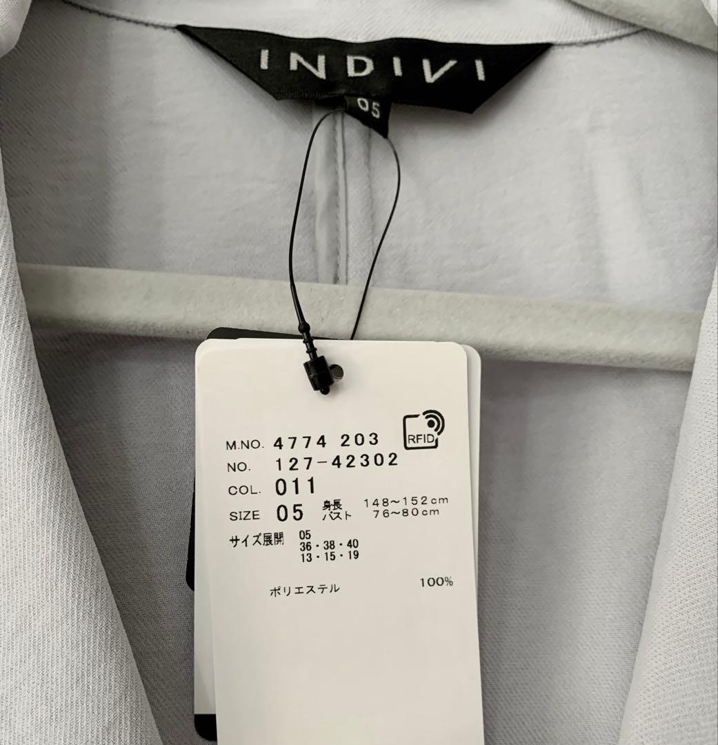 INDIVI 着る日傘　ダブルジャケット　ライトグレー　5号