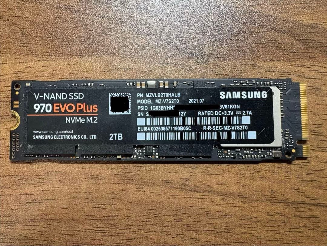 【正規品認証済】Samsung 970 EVO Plus 2TB SSD