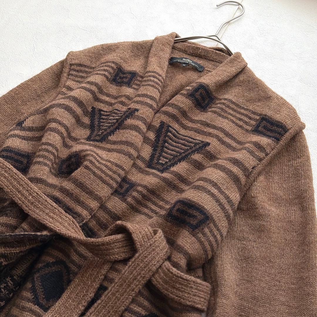 MaxMara WEEKEND LINE アルパカ ベルトニットカーディガン 茶