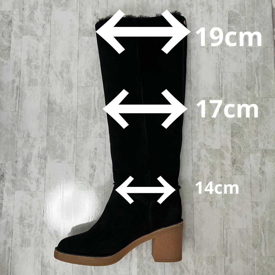 UGG アグ　スエード　ロングヒールブーツ　厚底　ブラック　23cm