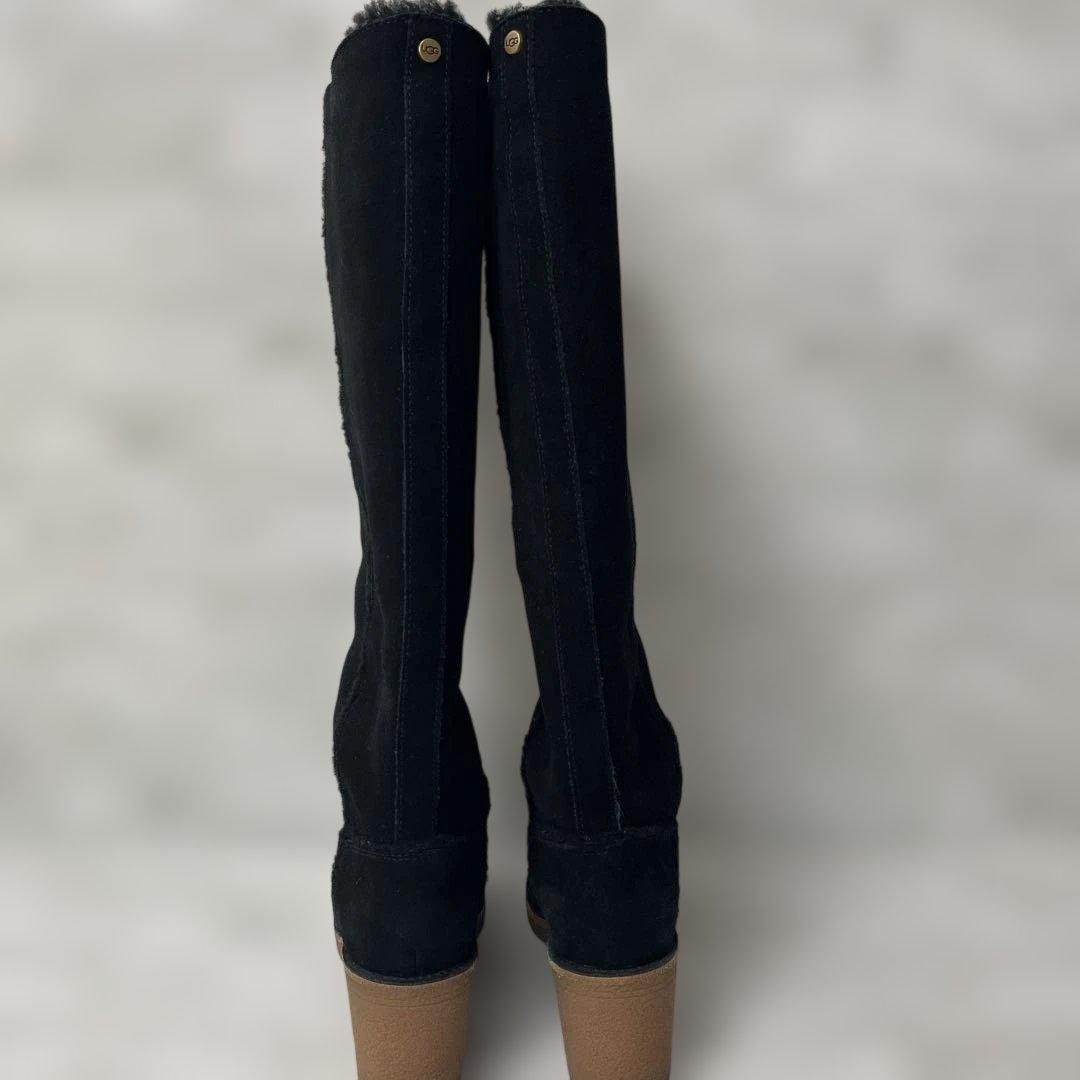 UGG アグ　スエード　ロングヒールブーツ　厚底　ブラック　23cm