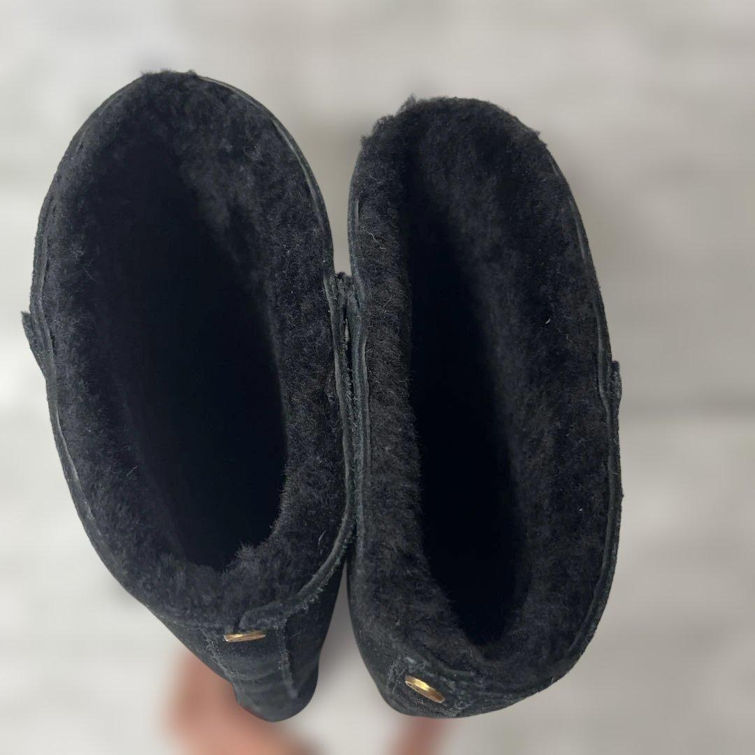 UGG アグ　スエード　ロングヒールブーツ　厚底　ブラック　23cm