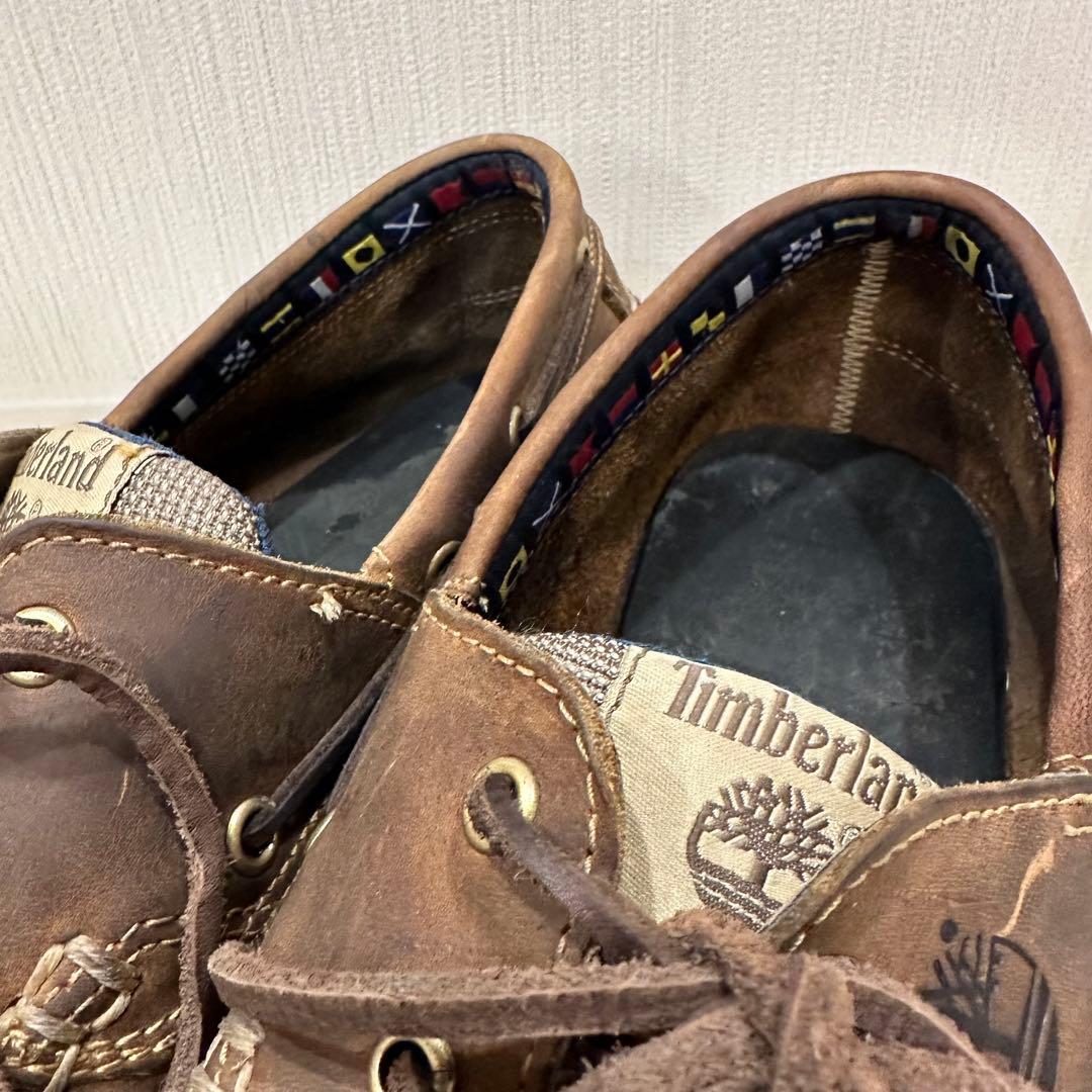 【国旗】Timberland ブラウン モカシンシューズ 28cm