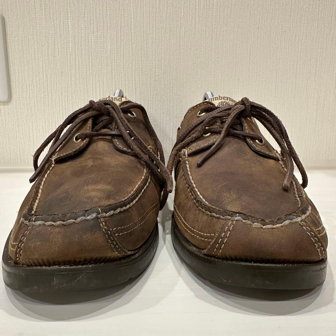 【国旗】Timberland ブラウン モカシンシューズ 28cm