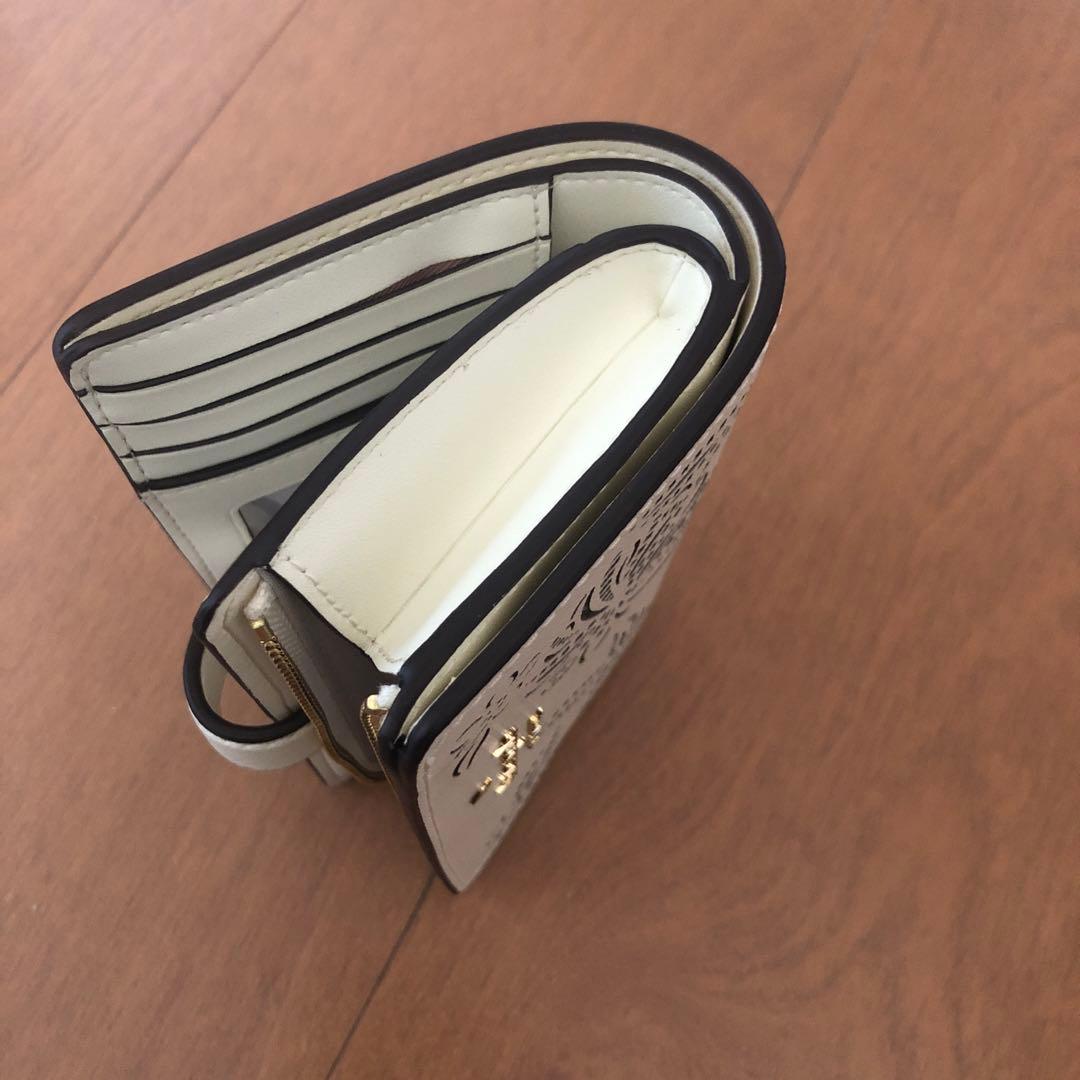 kate spade 二つ折り財布 アイボリー 花柄
