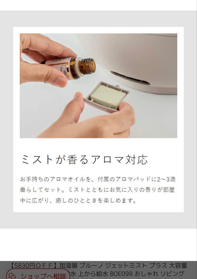 BRUNO 大容量加湿器　JET MIST PLUS