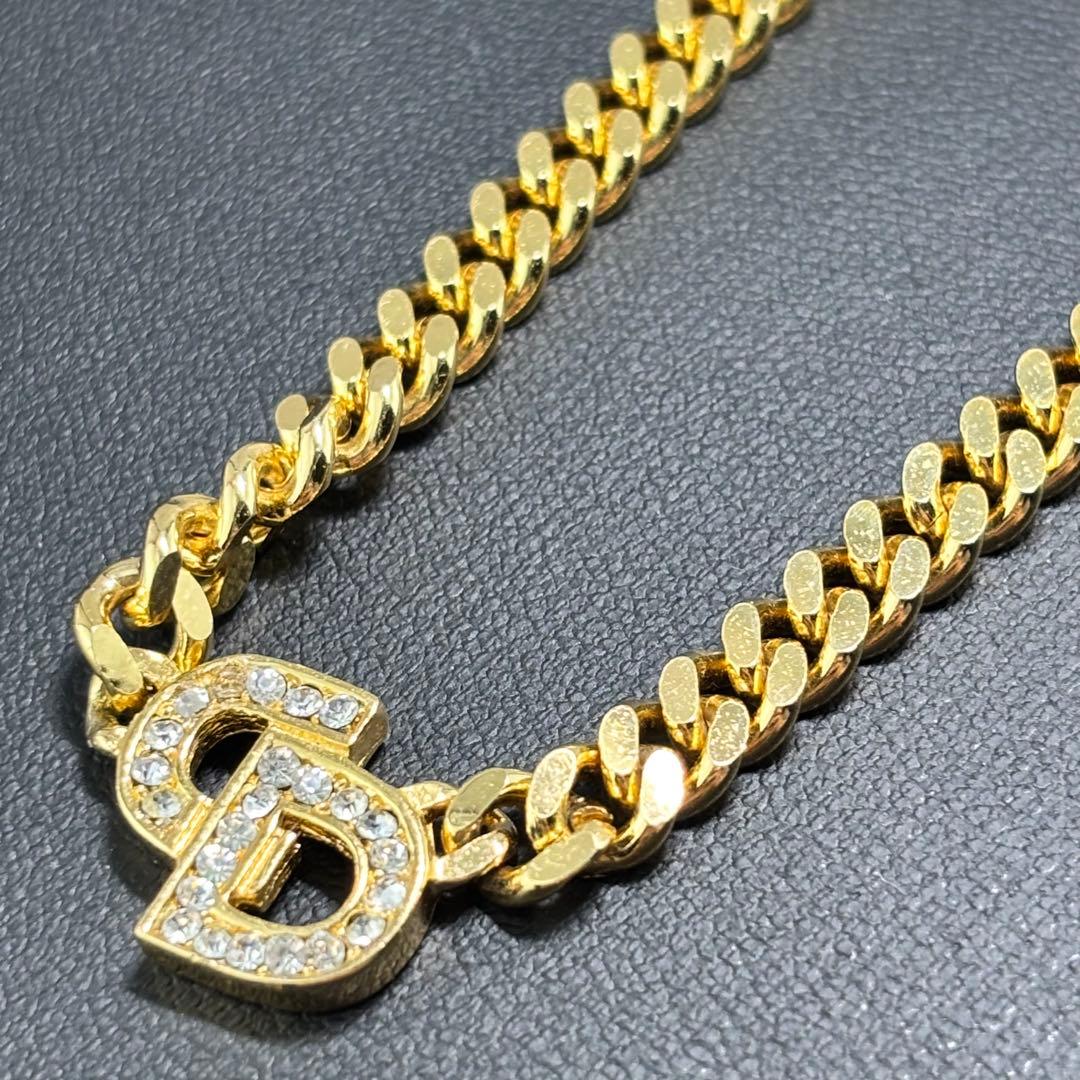 美品✨Dior クリスチャンディオール　喜平　ネックレス　ストーン　ゴールド