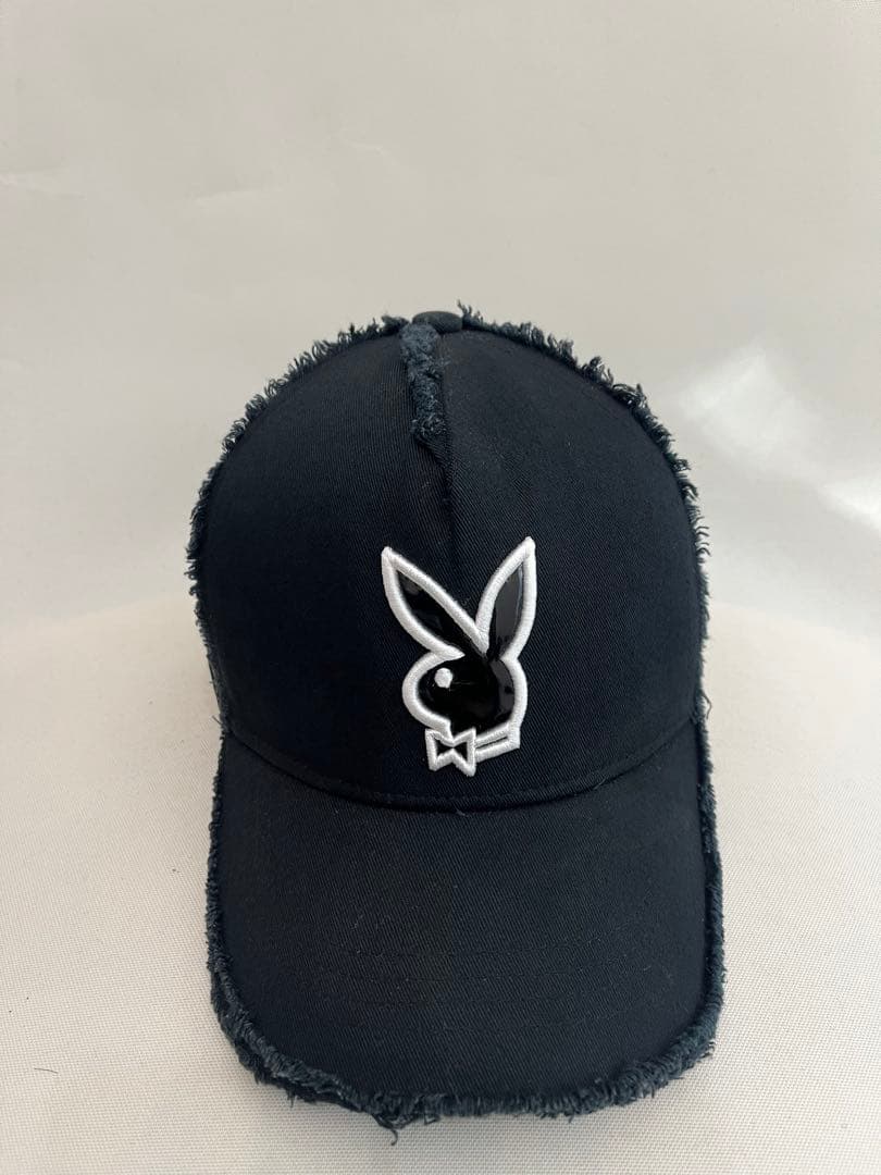 【YOSHINORI KOTAKE×PLAYBOY】フリンジ ブラック キャップ