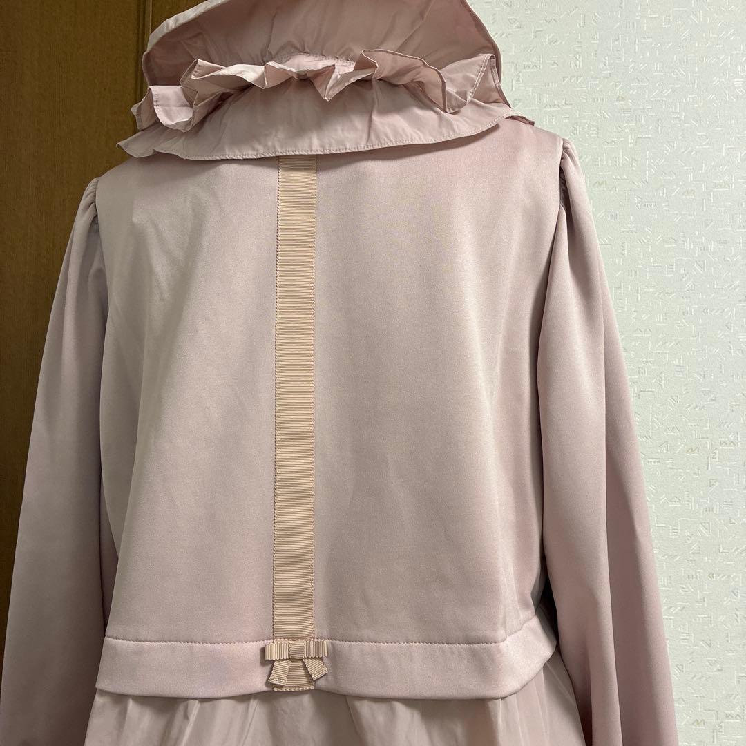 スーパービューティー☆44☆新品　フリル襟ダンボールニット&タフタ切り替えコート