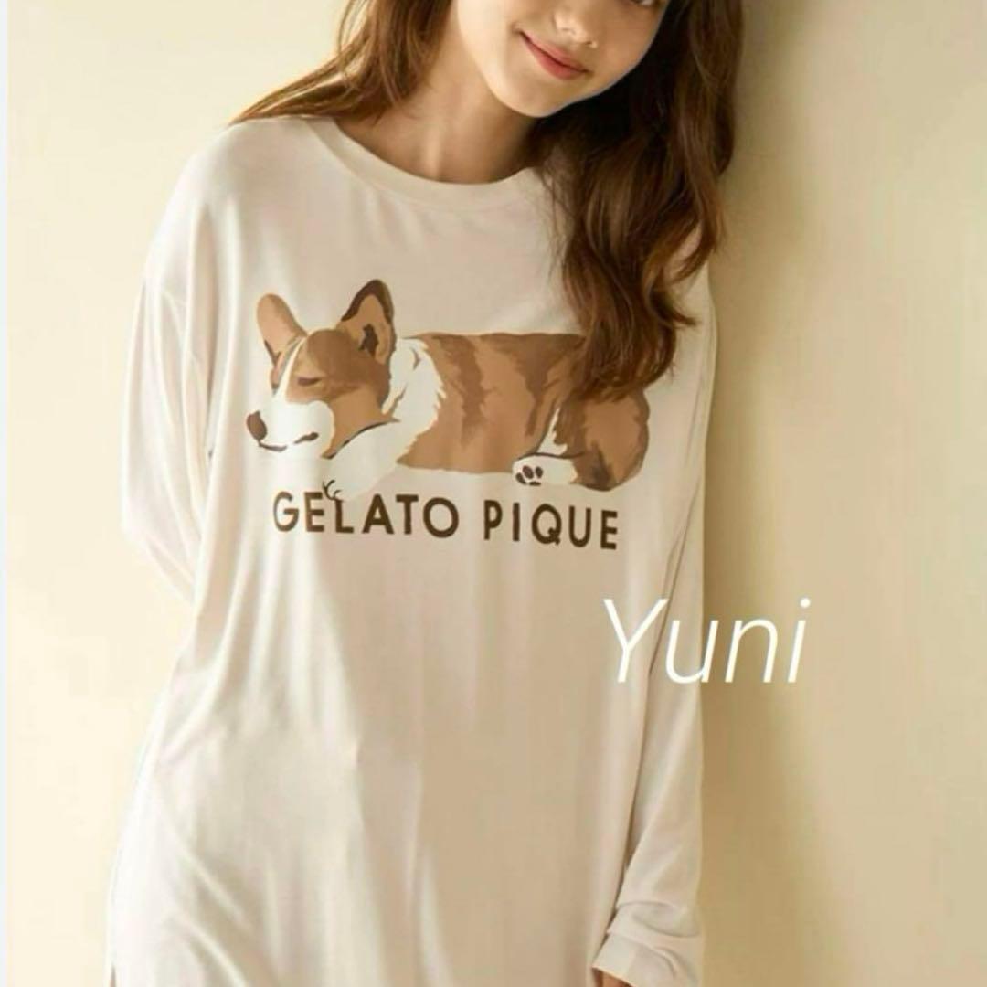 正規品♡SLEEPING DOGワンポイントロンT♡オフホワイト　コーギー