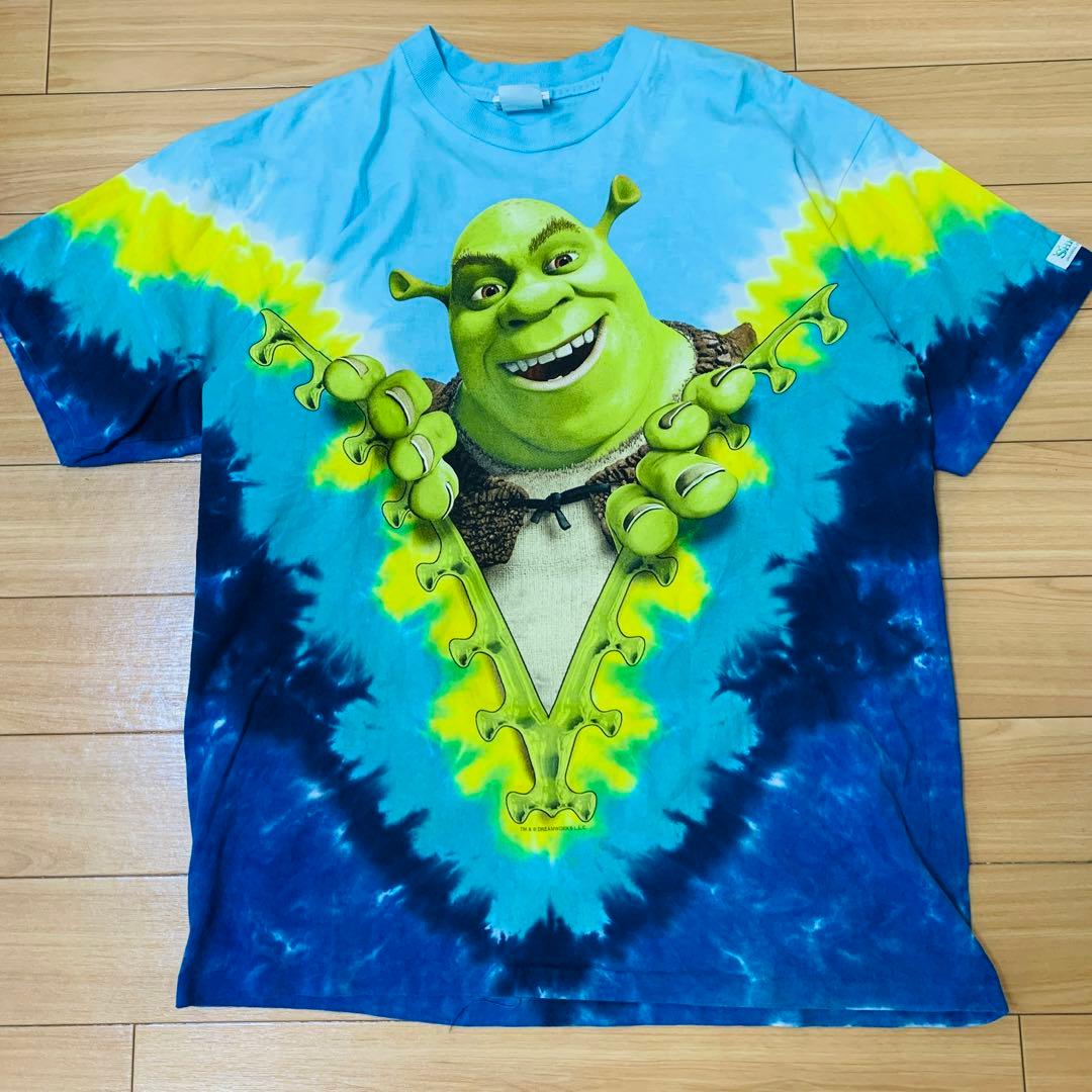 【USA製、美品】 シュレック タイダイ シングルステッチ　Tシャツ　L