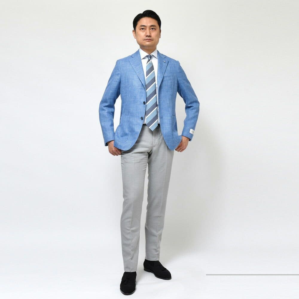 【定価26万】Belvest JACKET IN THE BOX ブルー リネン