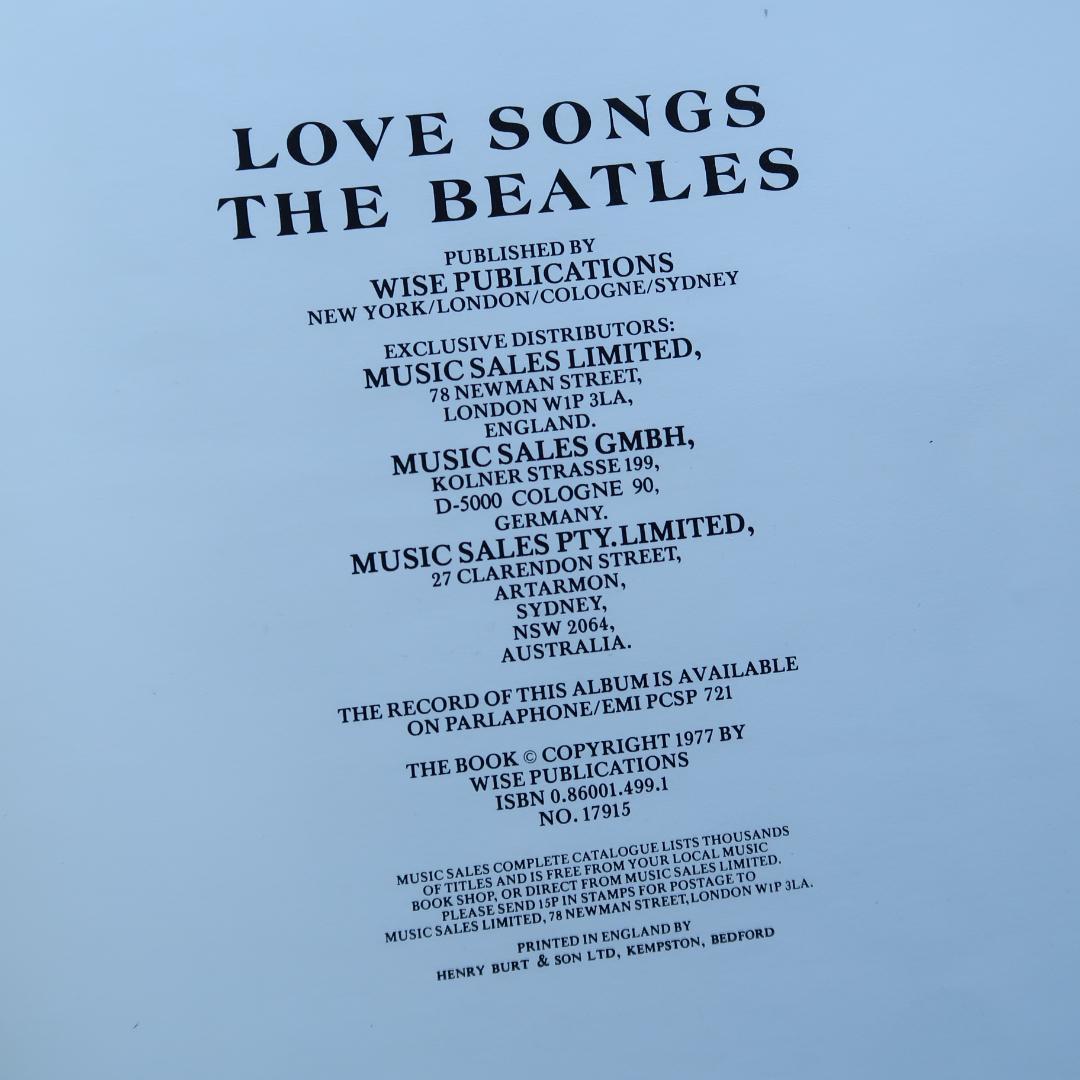 2月限定セール！ 洋書　LOVE SONGS　THE BEATLES　ビートルズ