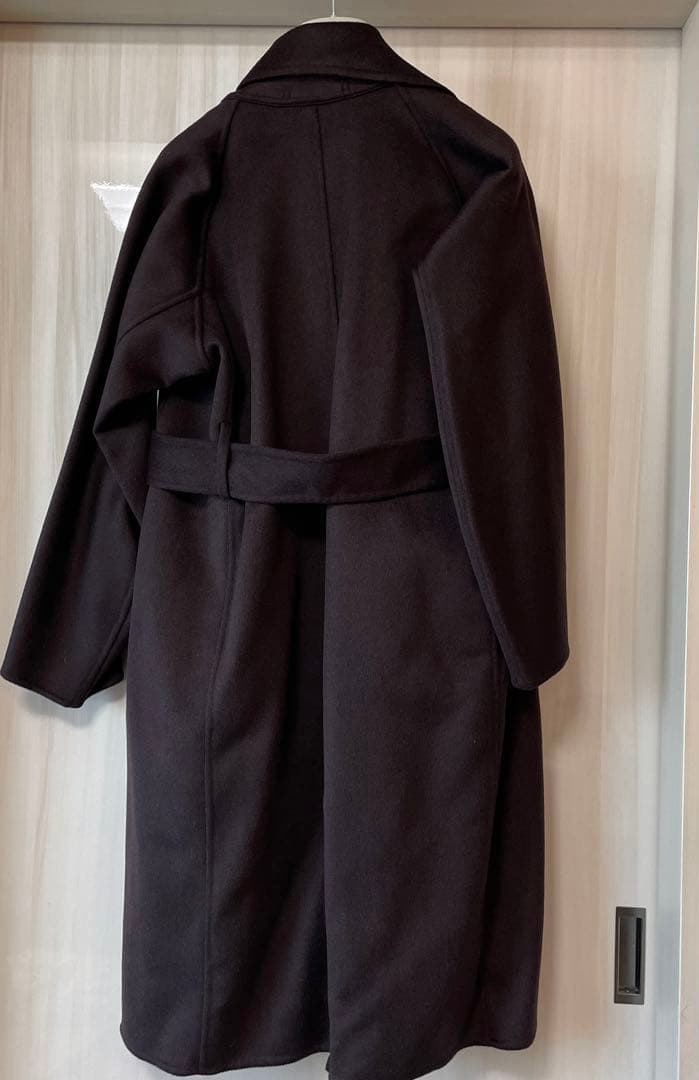 UNIQLO+J 希少完売　ダークブラウン カシミヤブレンドラップロングコート