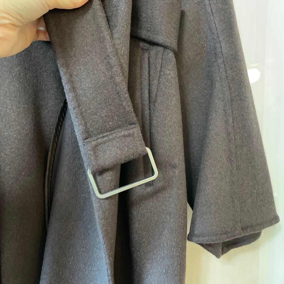 UNIQLO+J 希少完売　ダークブラウン カシミヤブレンドラップロングコート