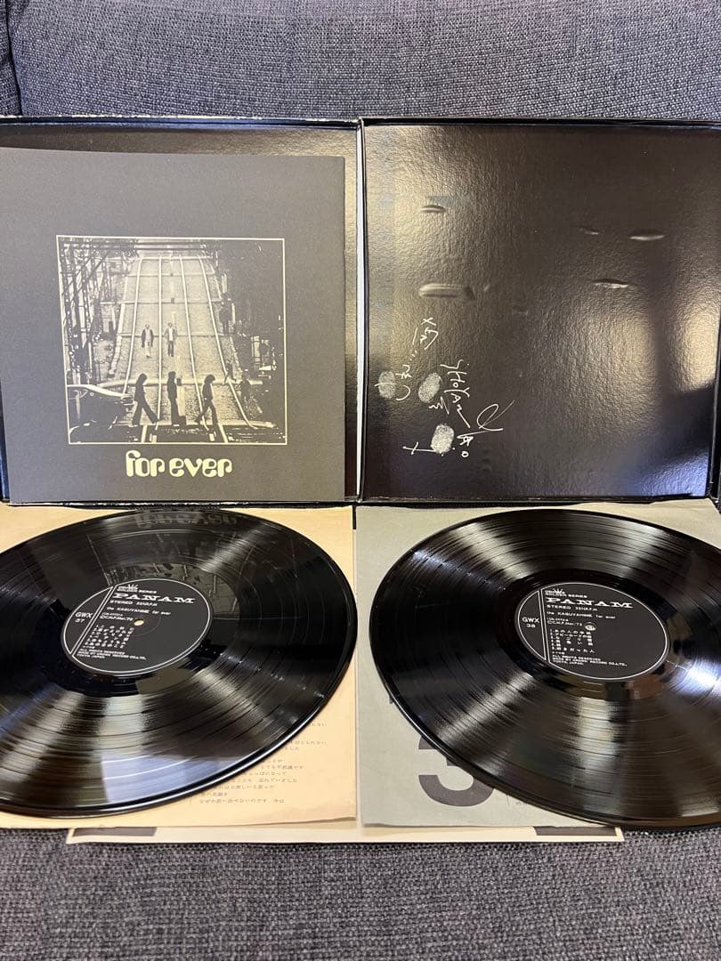 サイン・指紋入　かぐや姫 for ever 2枚組LPレコード 1975年