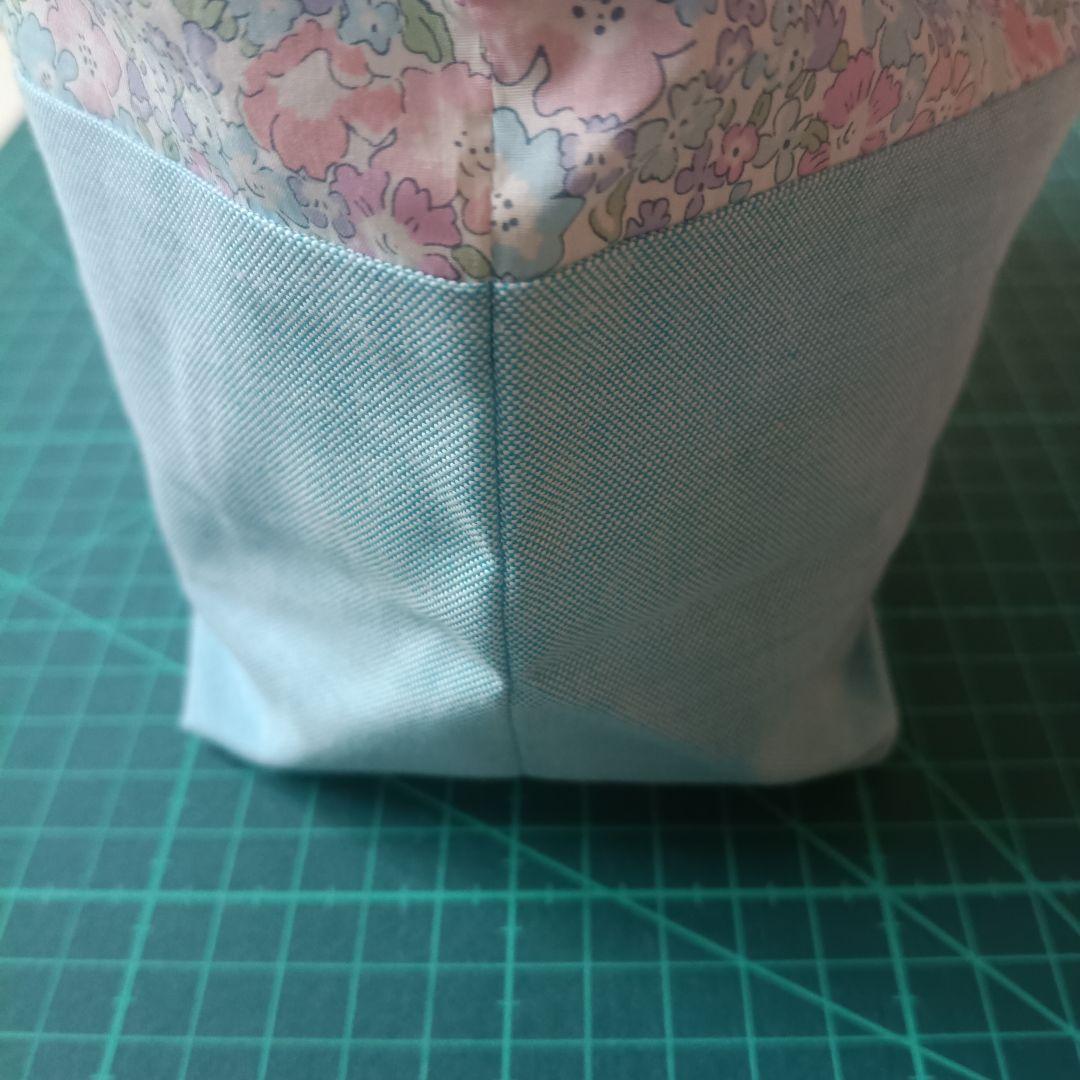 水色　ミシェル❀立体アップリケ付き巾着袋❀ハンドメイド