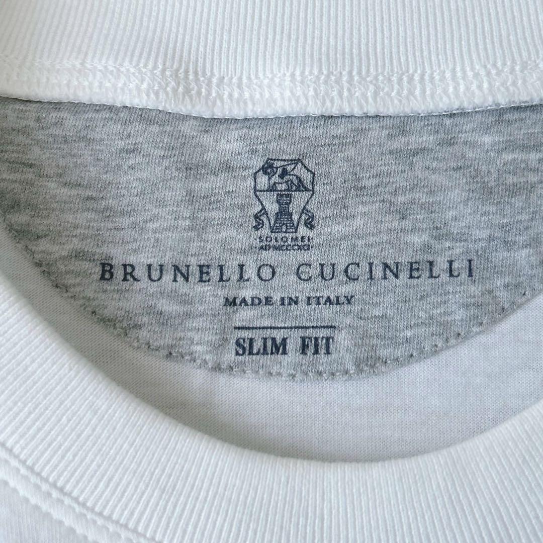 ブルネロクチネリ　半袖　Tシャツ　カットソー　ホワイト　L