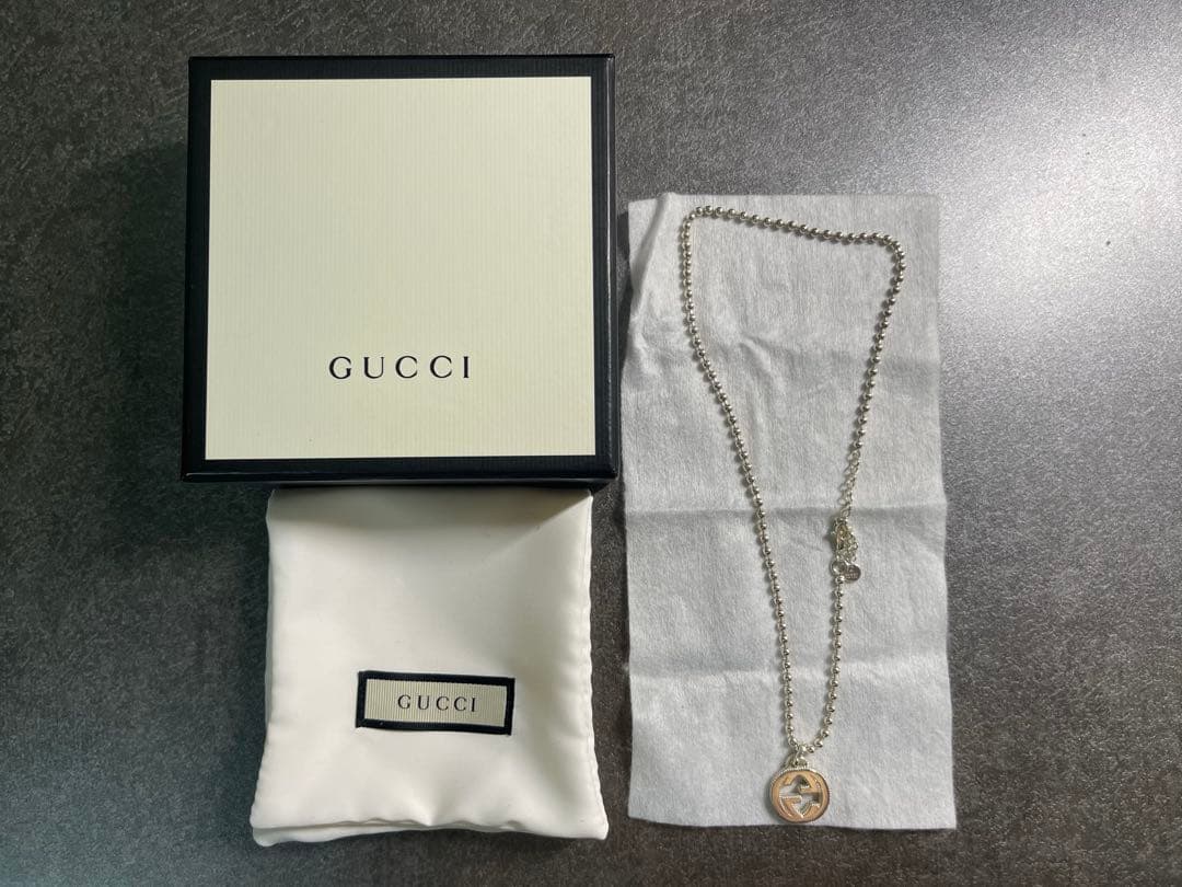 GUCCI インターロッキングG ボールチェーン ネックレス 美品 付属品完備