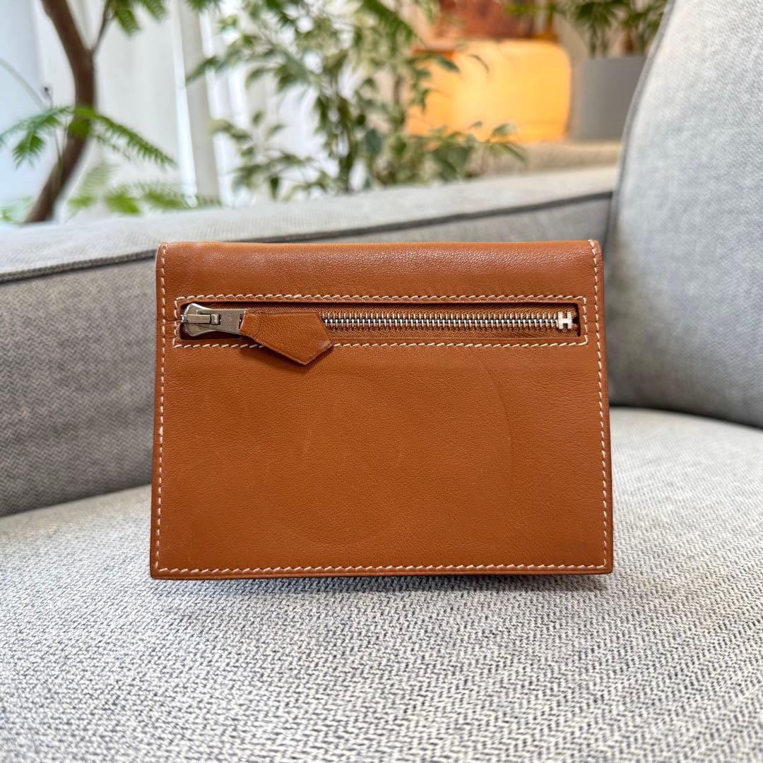Hermes エルメス ジップザップ 二つ折り財布 ゴールド