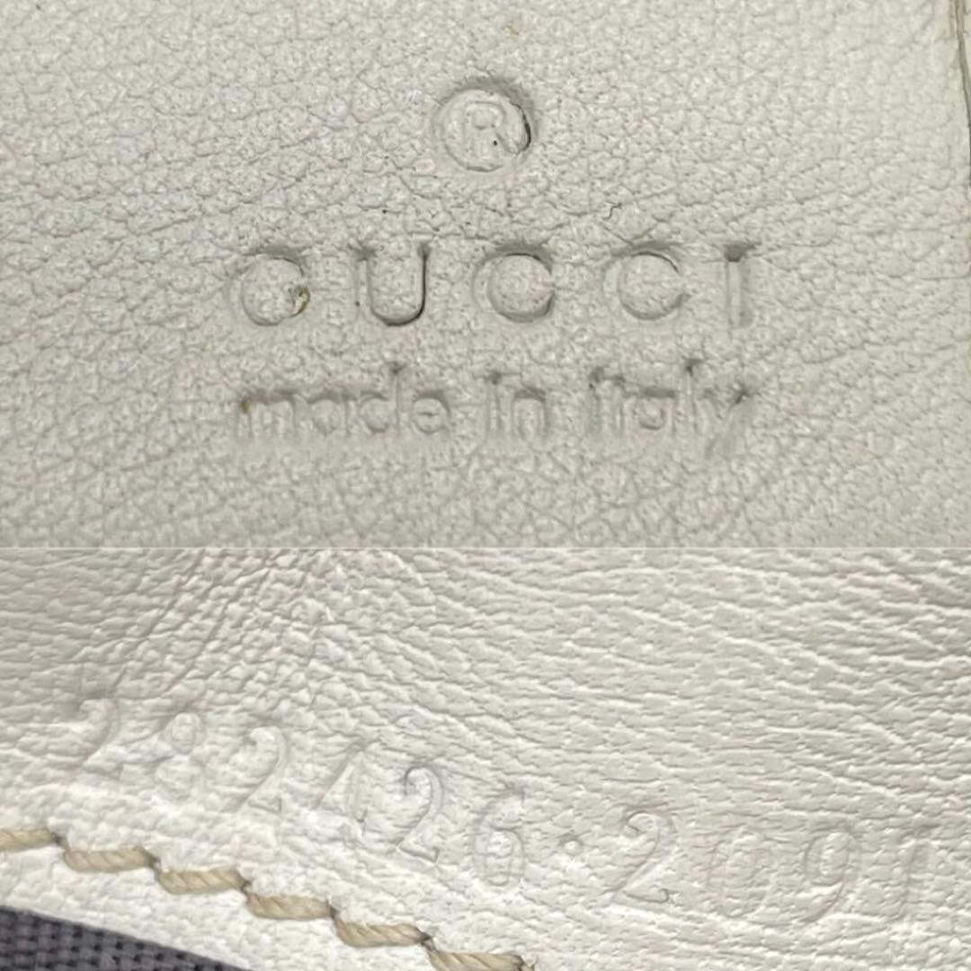 GUCCI グッチ GGキャンバス 二つ折り財布 ベージュ×アイボリー金具ロゴ