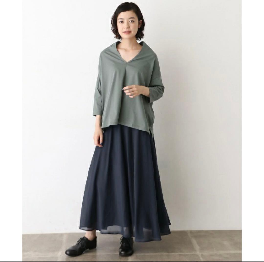 新品　かぐれ　綿シルクバイアスフレアスカート