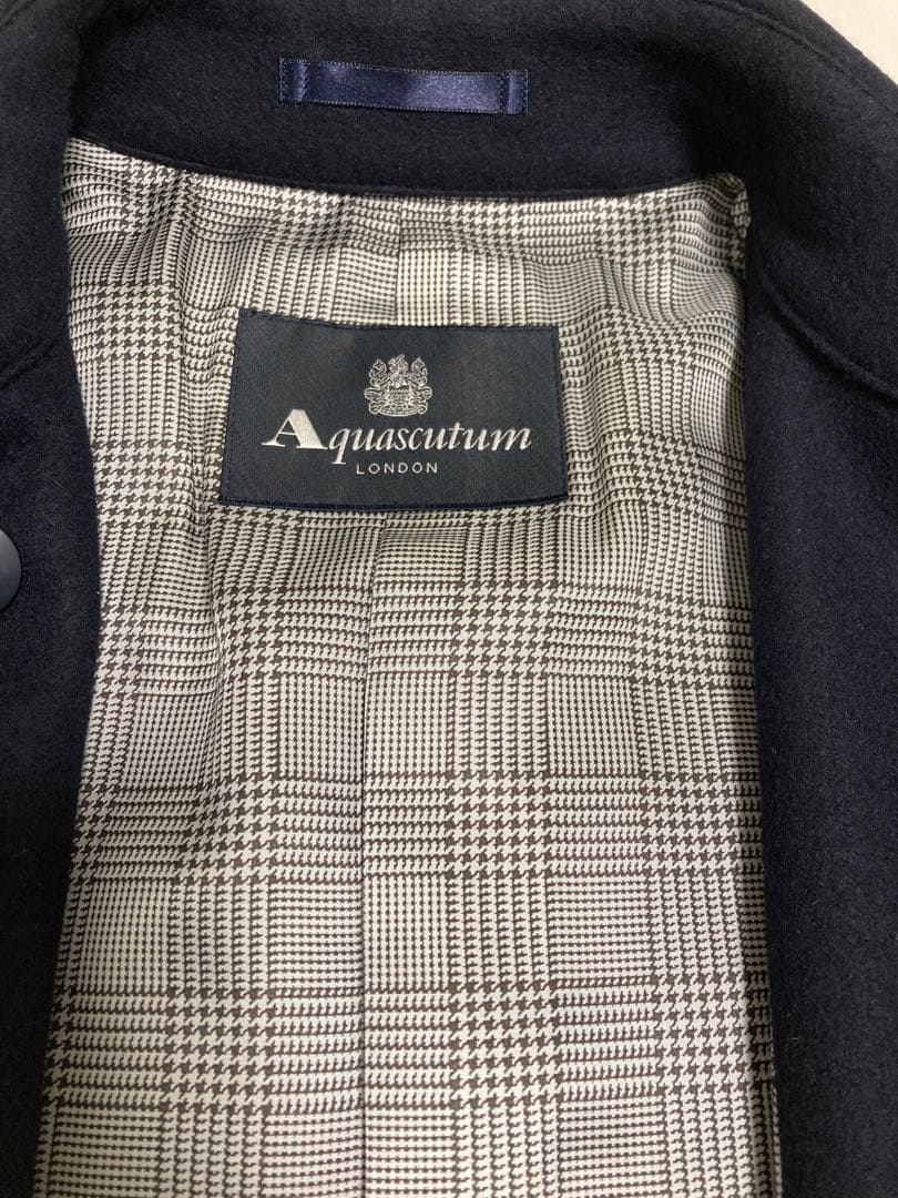 Aquascutum ネイビー ロングコート