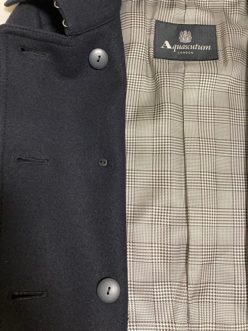 Aquascutum ネイビー ロングコート