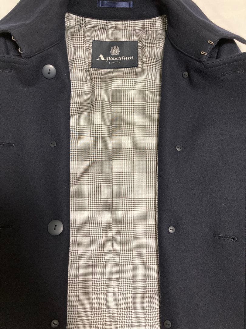 Aquascutum ネイビー ロングコート