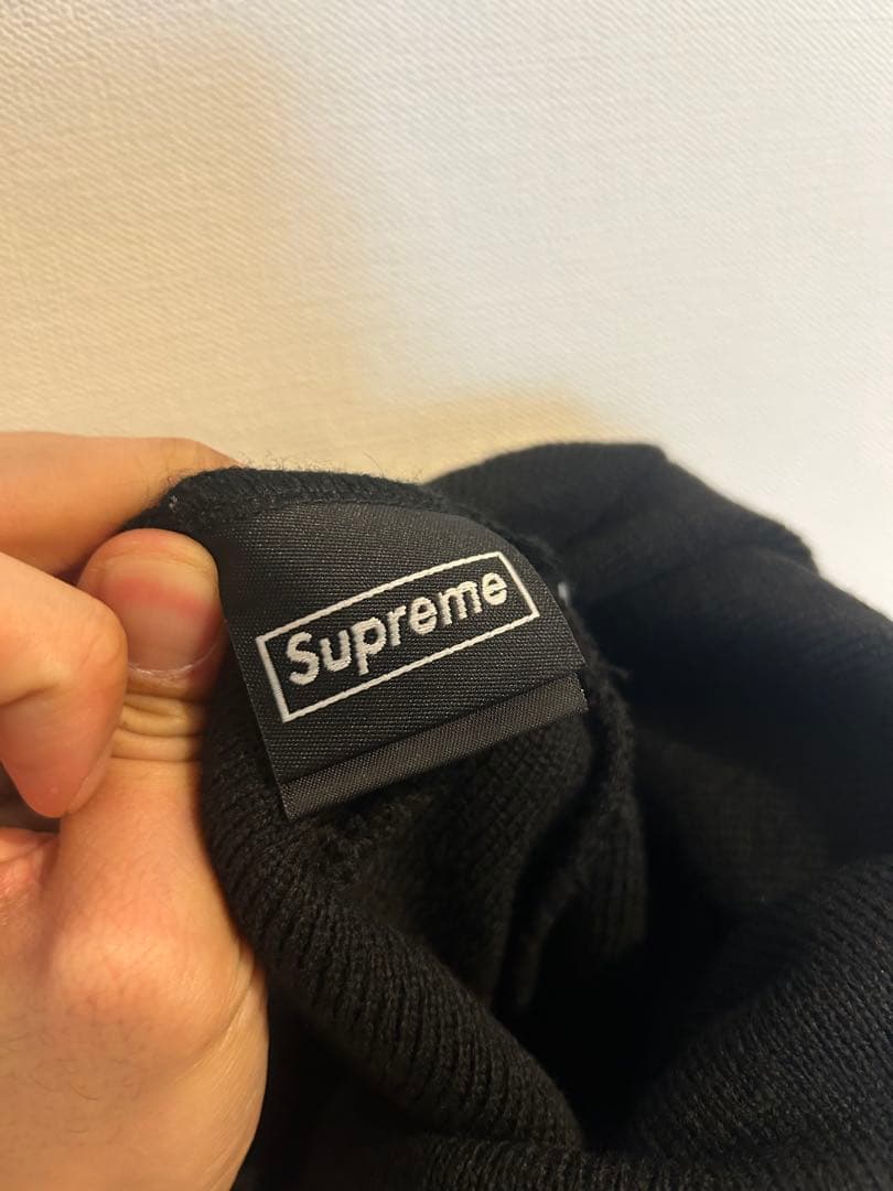 Supremeクロスボックスロゴビーニー　ニット帽　袋付き　新品　正規品