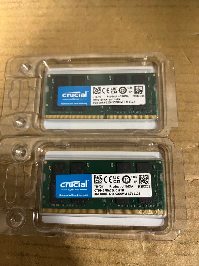 Crucial ノートメモリ8GBx2枚　CT8G4SFRA32A