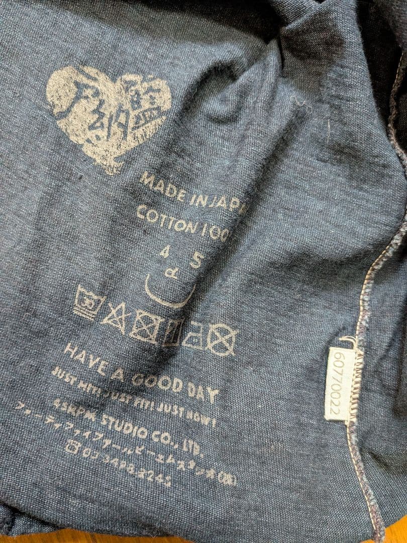 最終お値下げ♪45R45rpm レースde天竺Tシャツ（インディゴ）