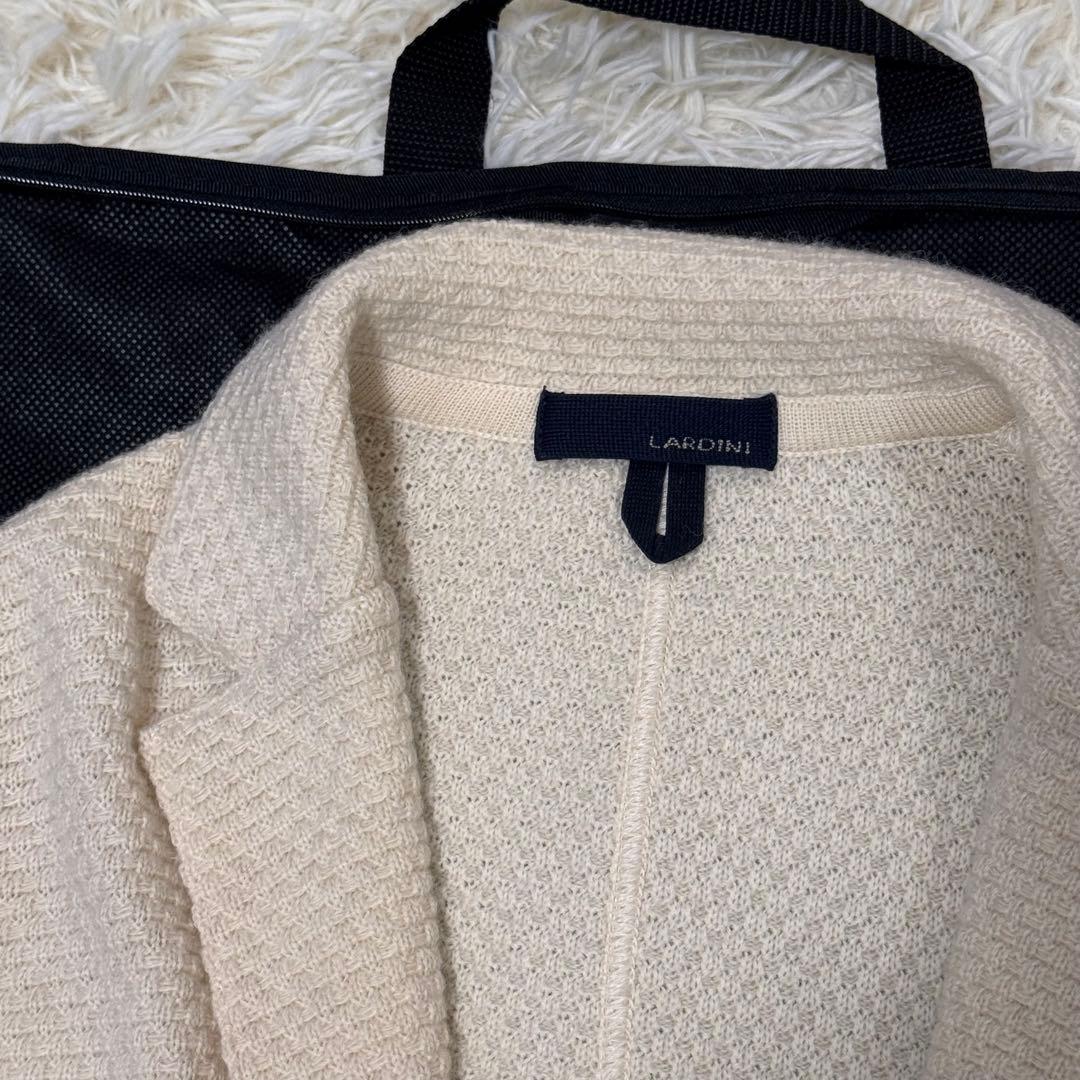 LARDINI　テーラードジャケット　ニットジャケット　白　S アルパカ混