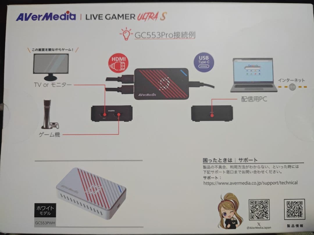 の*き様 新品　未開封　GC553Pro　ゲーミングキャプチャーボード　AVer