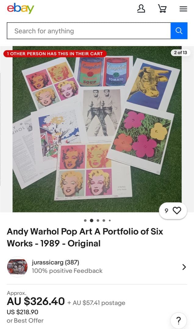 【貴重】Andy Warhol 1989 originalポスター