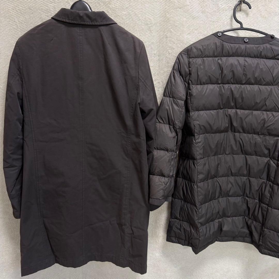 美品MHL. ダウンライナー付き ステンカラーコート 2way サイズ2墨黒