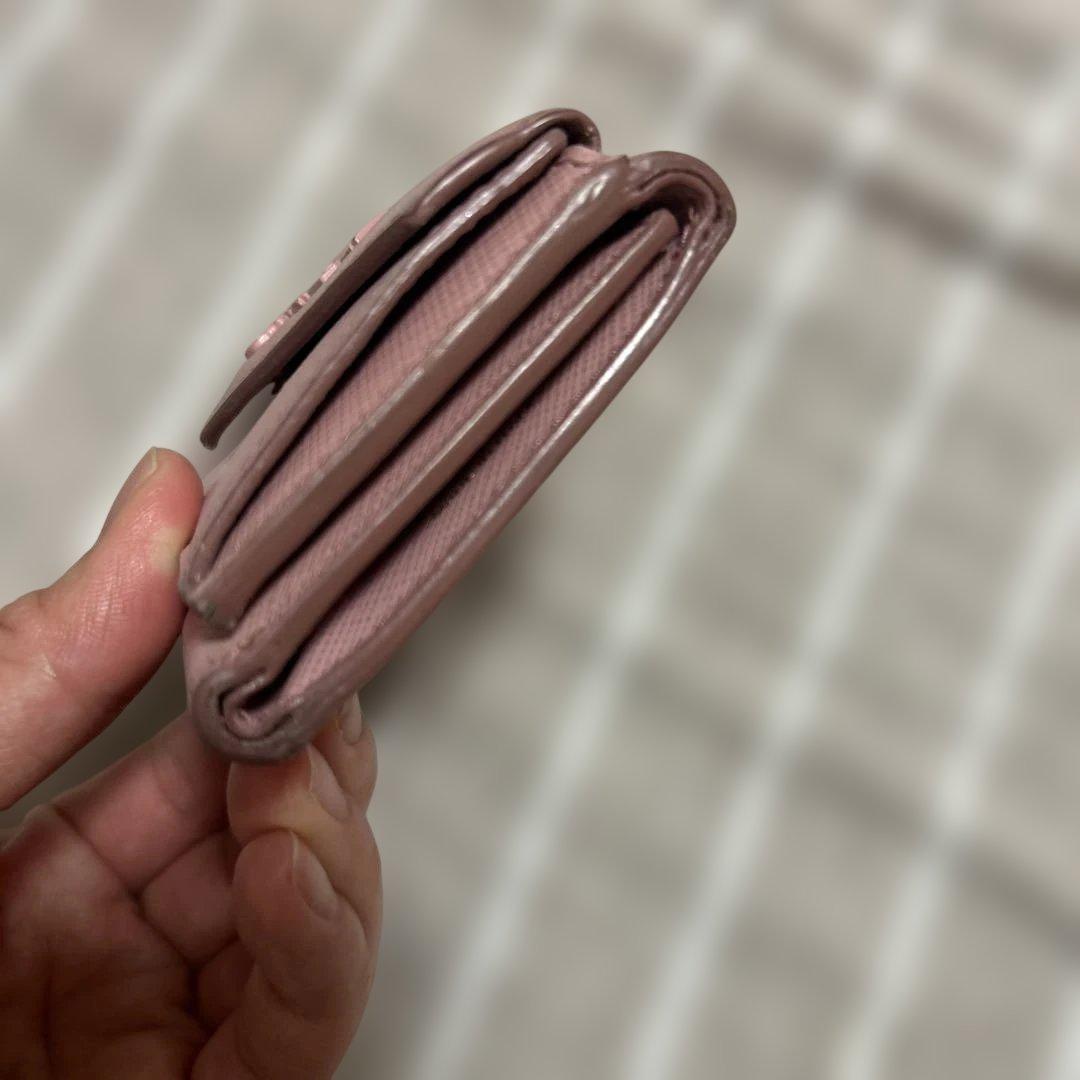 PRADA♡ピンクロゴ♡レア♡三つ折りミニ財布♡美品♡