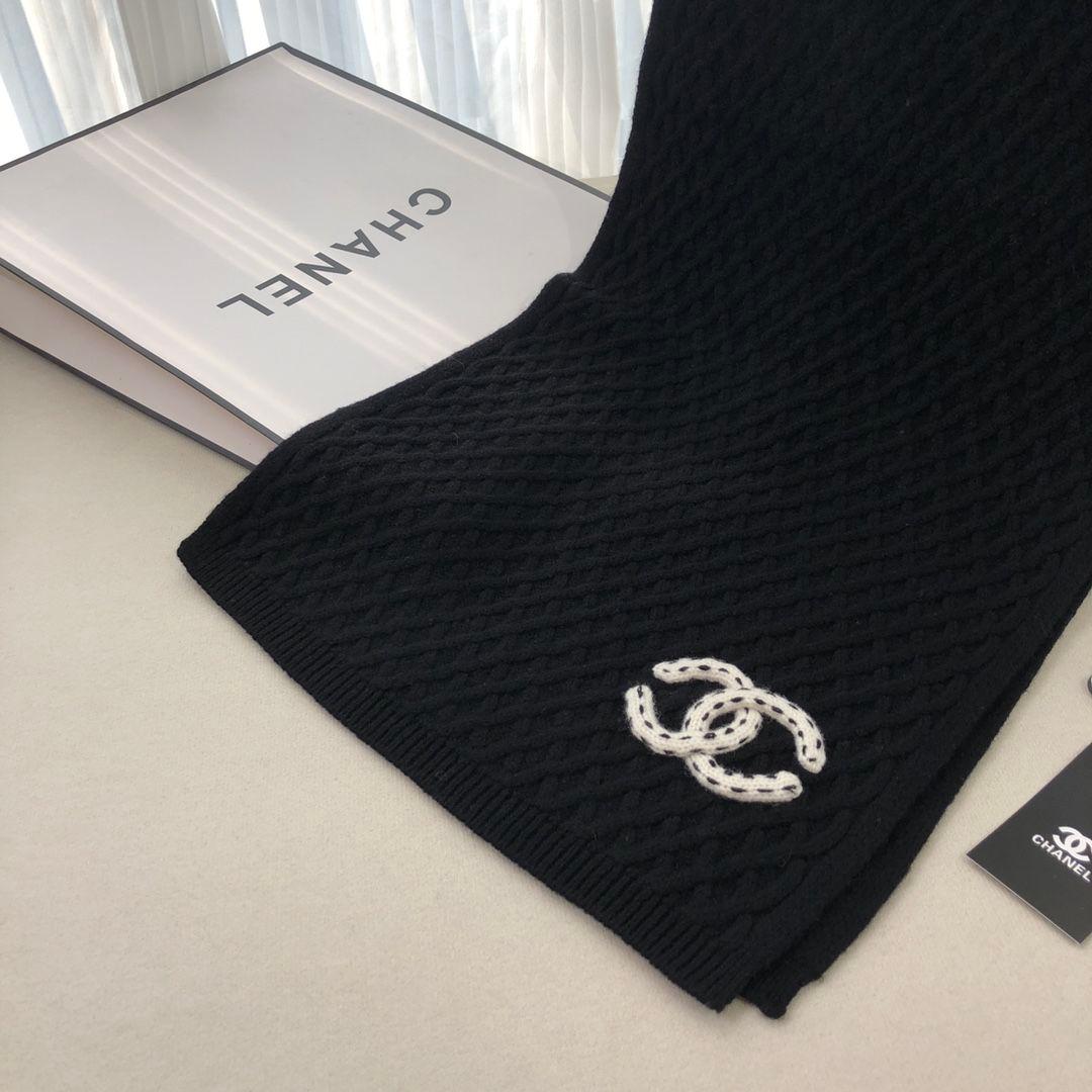 CHANEL シャネル　マフラー　ブラック