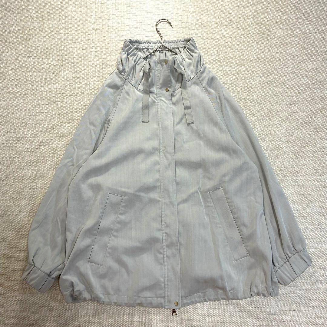 完売美品◆DoCLASSE ドレスデニム・ギャザーデザインブルゾン　グレー