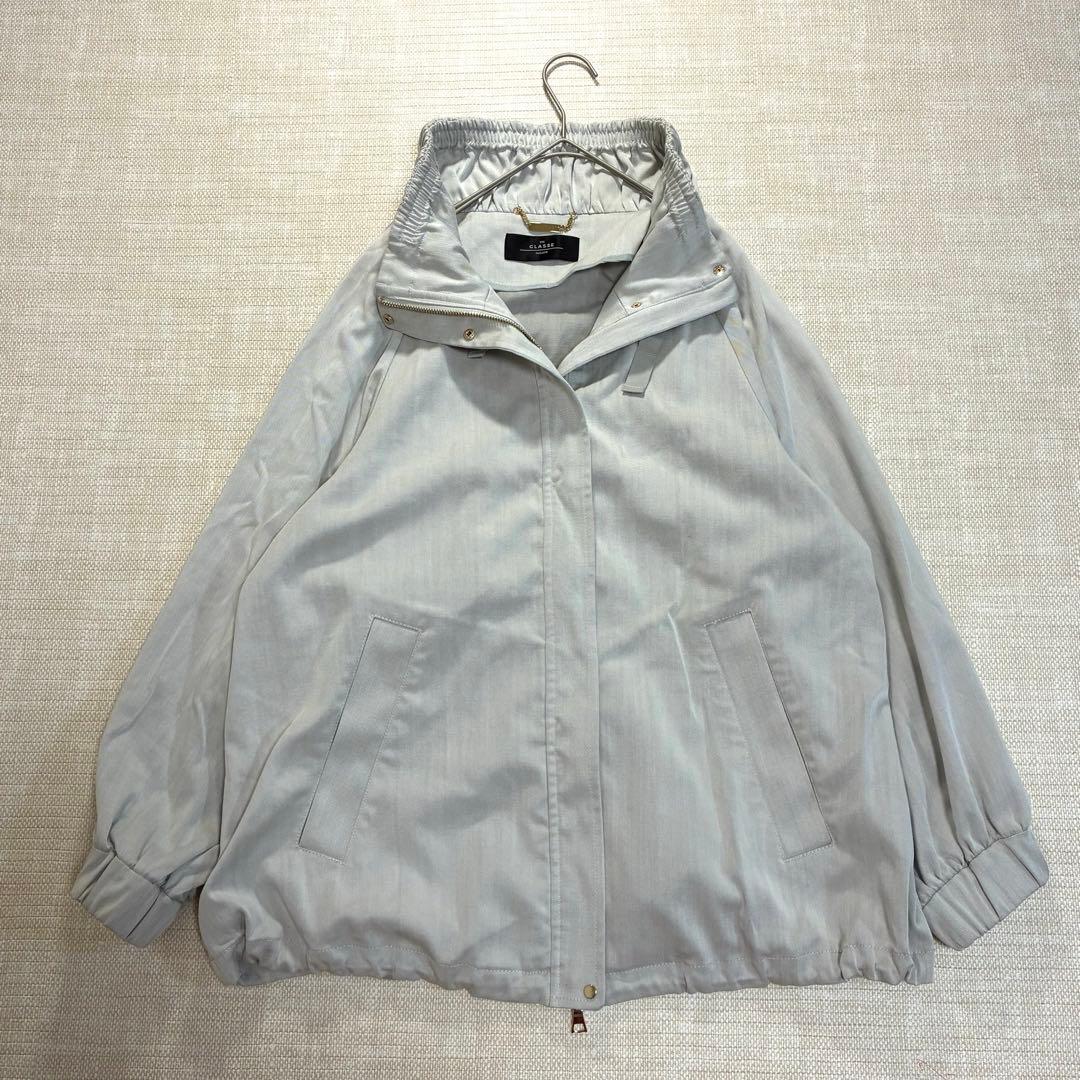 完売美品◆DoCLASSE ドレスデニム・ギャザーデザインブルゾン　グレー