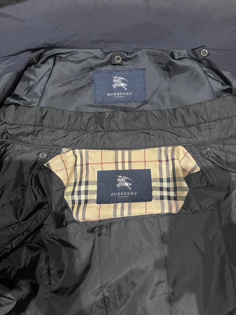 BURBERRY LONDON ロングコート ダークネイビー ライナー付