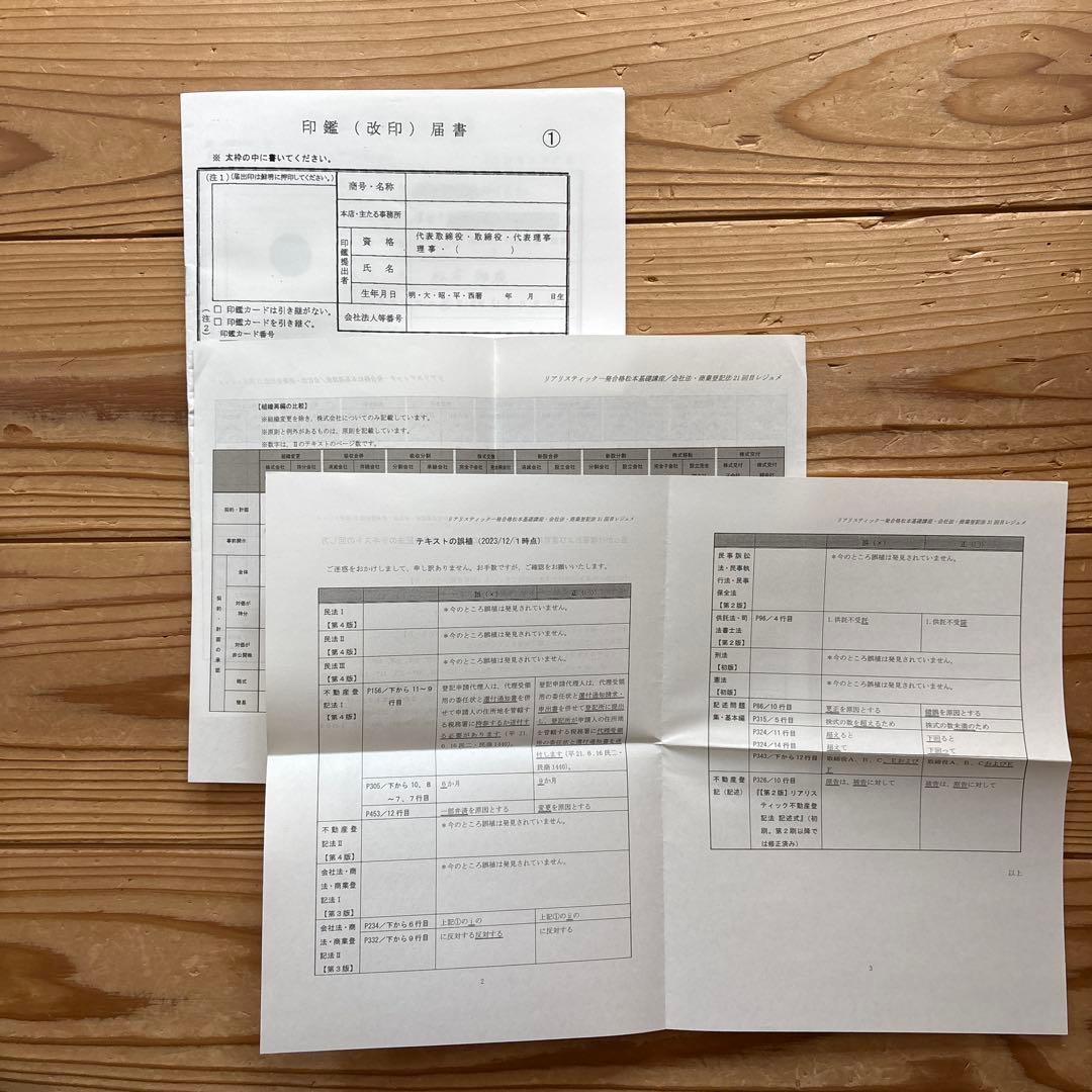 2024年 司法書士試験　リアリスティック　会社法・商業登記法DVD