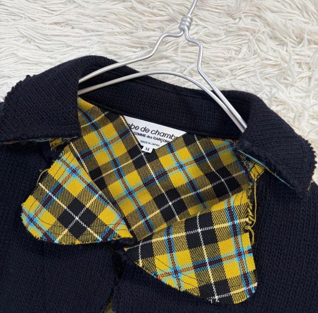 希少/極美品✨コムデギャルソン ニットジャケット カーディガン 裏地 チェック