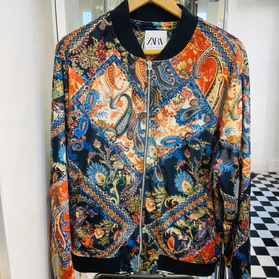 未使用✨ZARA✨ザラ✨ボンバージャケット✨ペイズリー柄✨メンズ✨MA-1✨完売
