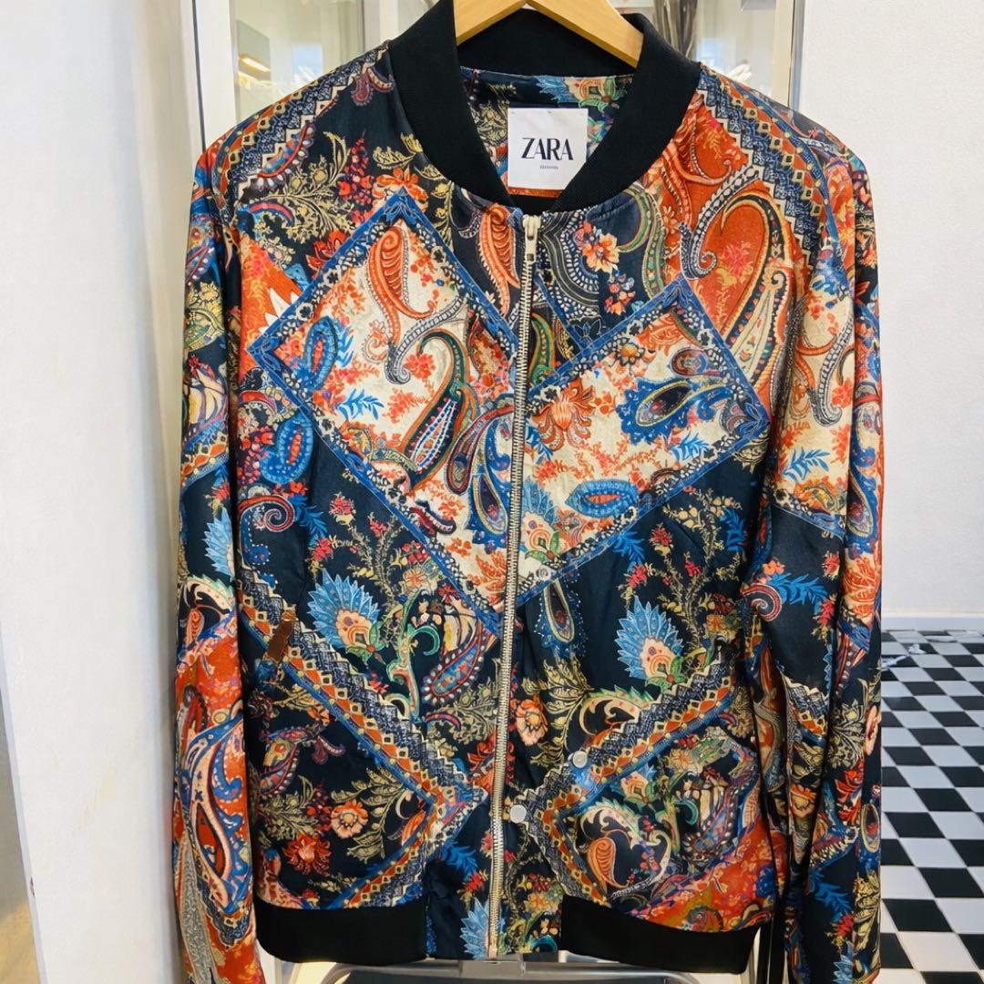 未使用✨ZARA✨ザラ✨ボンバージャケット✨ペイズリー柄✨メンズ✨MA-1✨完売